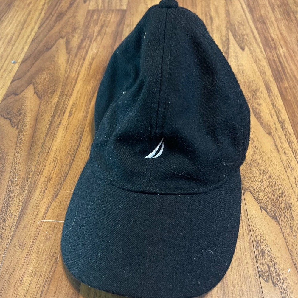 Nautica Baseball Cap Mens OSFA Black Cotton Twill Embroidered Logo Strapback Hat